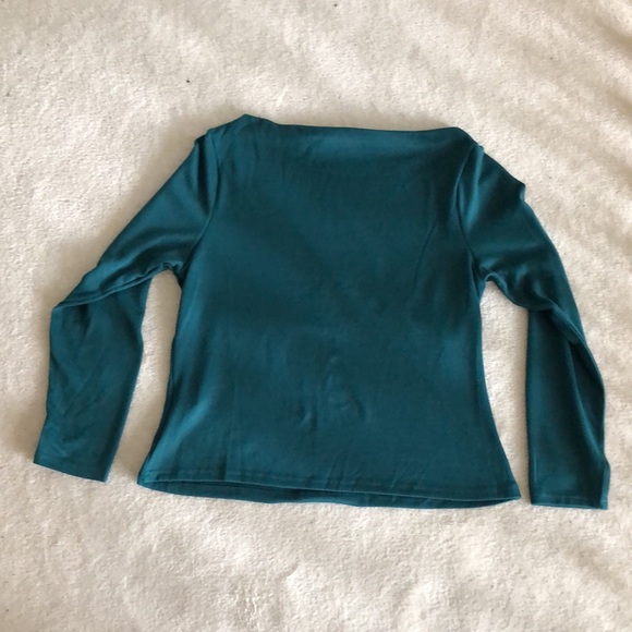 Boatneck teal blue longsleeve knit - Picture 2 of 10